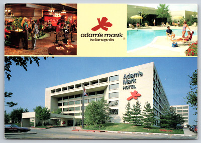 Adam's Mark Hotel Indianapolis Indiana Vintage Postcard Pool Restaurant Exterior