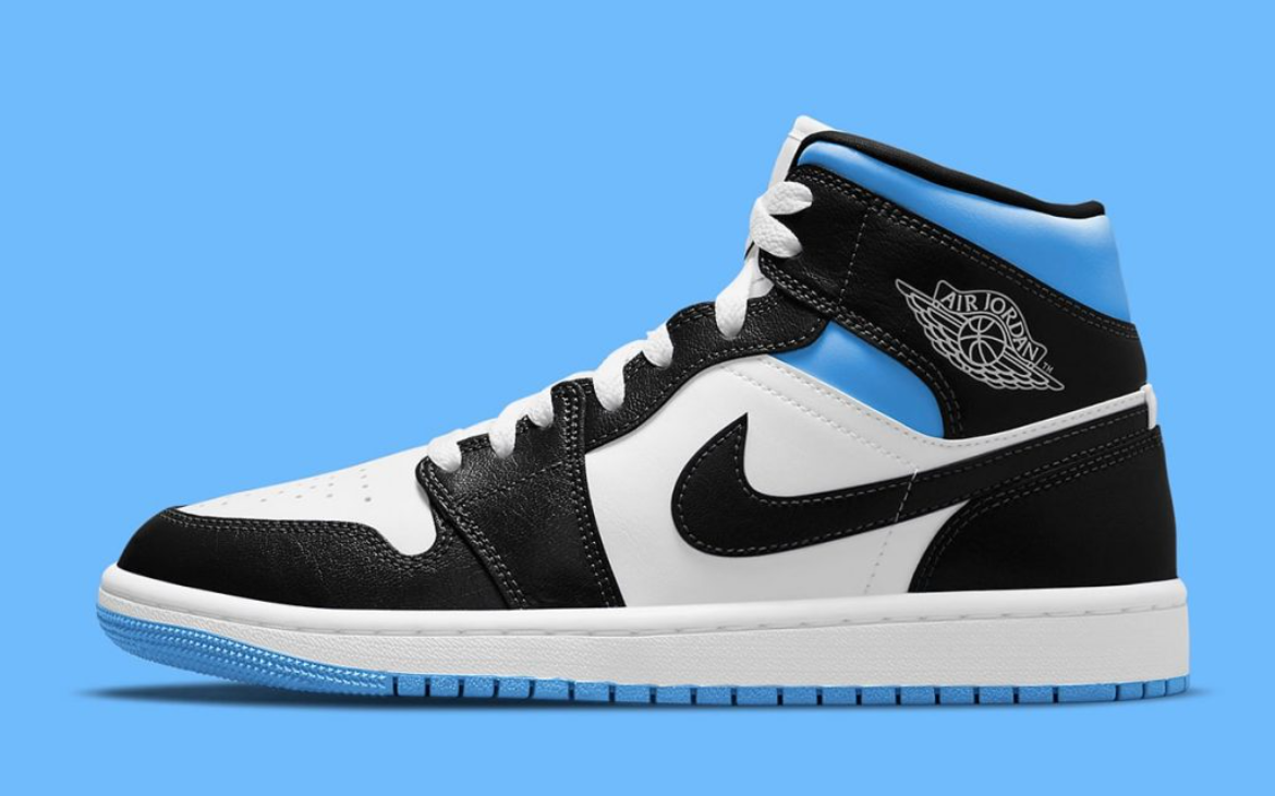Nike Air Jordan 1 Mid University Blue Black UNC Men 9 / 10.5 Nike Air Jordan 1 Mid University Blue Black UNC Men 9 / 10.5