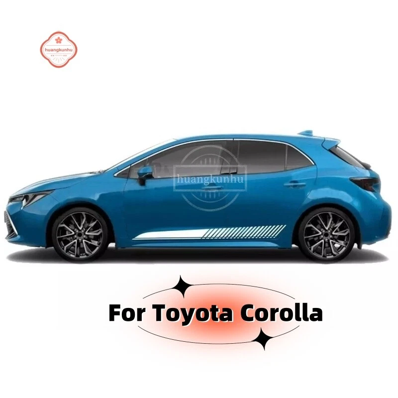 For Toyota Corolla Car Vinyl Decals Graphics Side Door Stripe Sticker 2PC Custom — 第 3/4 张图片
