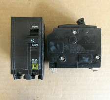 NEW Lot of 2 Square D QO QO240 2 Pole 40 Amp 240V Yellow Push In Circuit Breaker