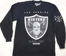 STREETWISE RIOTERS Long Sleeve T-shirt Urban Streetwear Tee Men's Black New