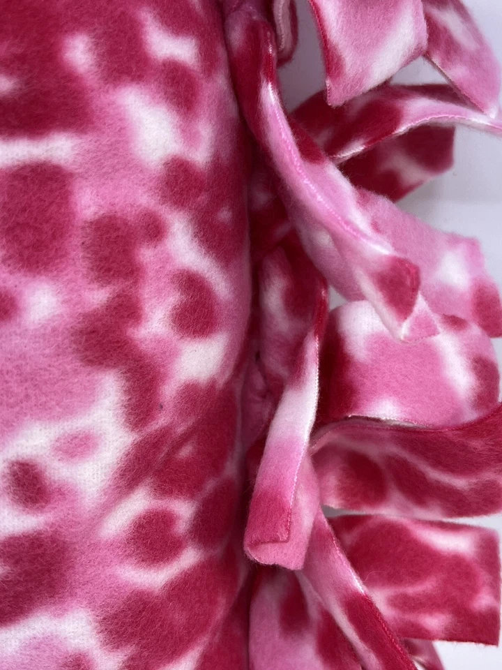 Almohada JULIETTE Felpa Rosa Blanco Flor Bohemia Flecos Hecha a Mano Suave 19"x13" Foto 3 de 3