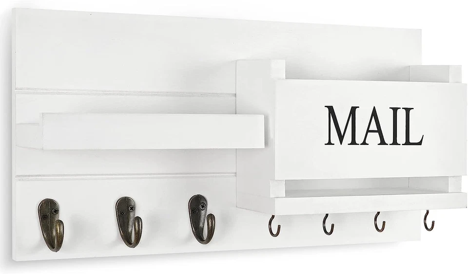 Mail Organizer for Wall Mount – Key Holder with Shelf Includes Letter Holder and - Image 2 of 4
