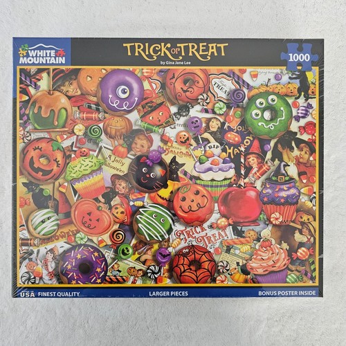 White Mountain 1000 Teile Puzzle Trick or Treat Cookies Cupcakes Spooky Neu