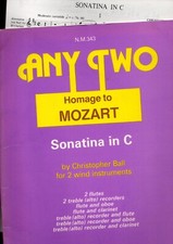 Homage to MOZART for 2 WIND INSTRUMENTS Sonatina in C. 2 SHEET MUSIC BOOK SET