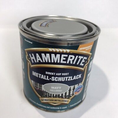 1x Hammerite Metal Protective Paint, 250ml, Matt, Light Grey