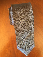 Steven Land Black  Gray Paisley Pattern Men's Tie.