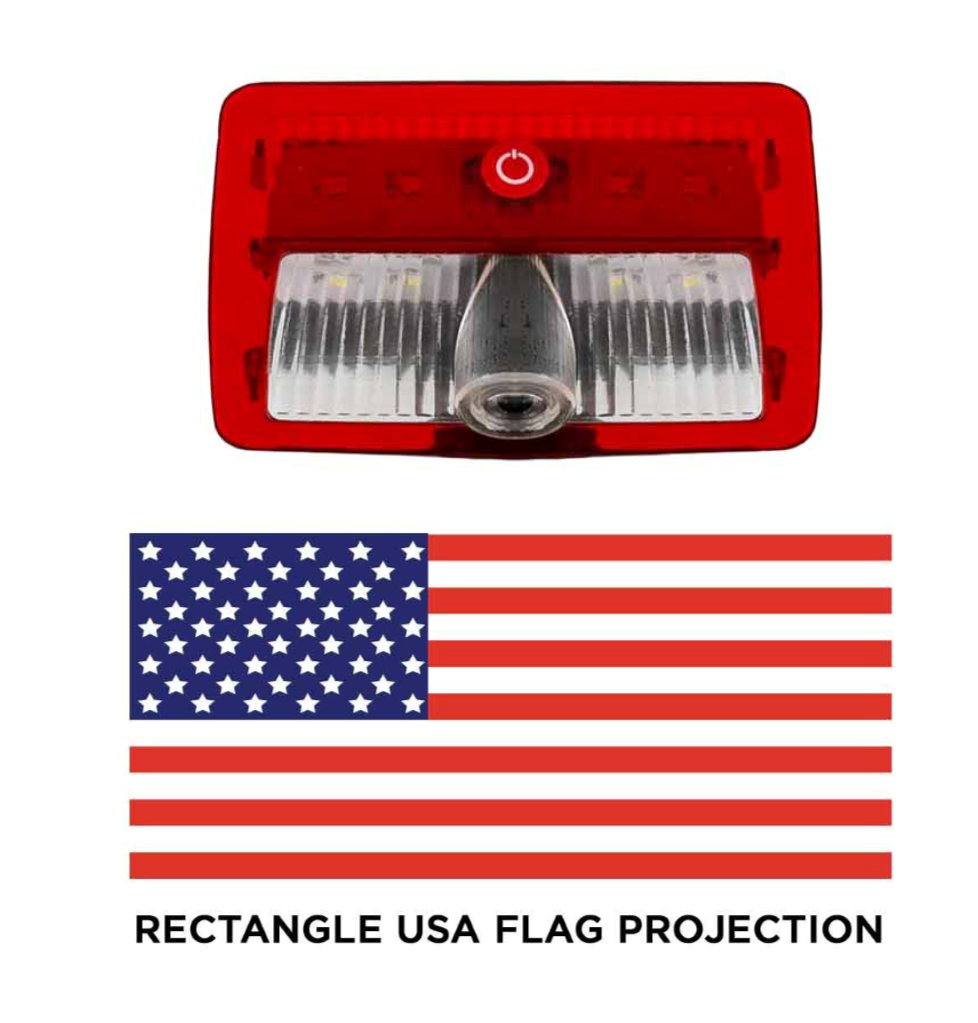 USA Flag Projector LED Door Light, Driver Side Fits Kenworth