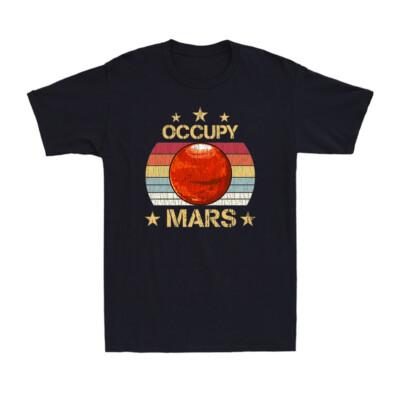 Occupy Mars Space Funny Explorer Astronaut Universe Lovers Vintage Men's T-Shirt