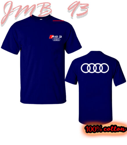 RS 3 Audi Logo T shirt Short Sleeve Size USA - Afbeelding 1 van 4