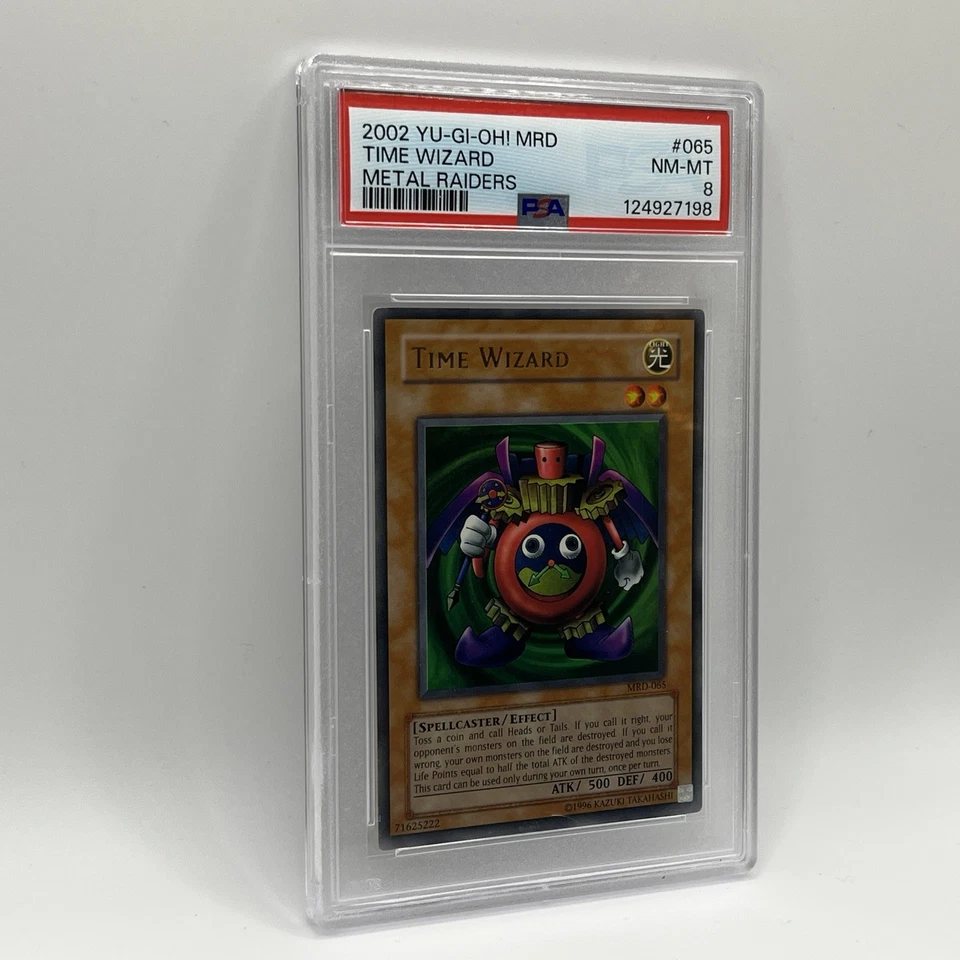 2002 YU-GI-OH! MRD-METAL RAIDERS #065 TIME WIZARD PSA 8 - Image 4 of 4