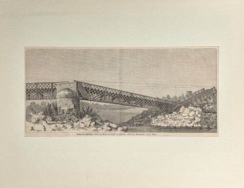 A. Scholtz, border bridge near Oderberg., print, unsigned, 1886