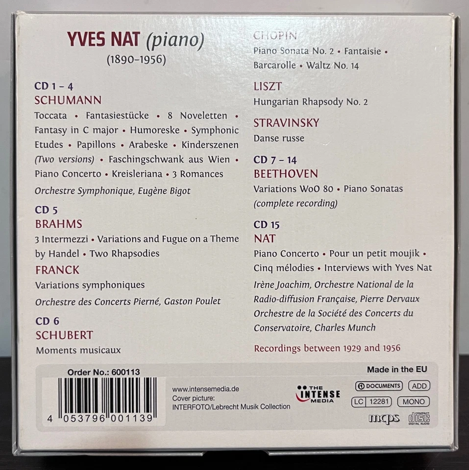 YVES NAT - Recordings 1929-1956 (15 Disc Box Set) (EU) - Compact Disc CD Foto 3 de 4