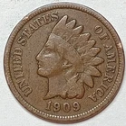 Indian Head Penny Lot of "1"VERY NICE 1909 GOOD OR BETTER° $ FREE SHIPPING $#940