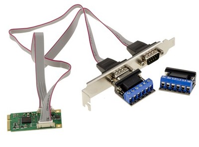 KALEA-INFORMATIQUE Mini PCIe Karte 2x RS422/RS485 RS-232 DB9 EXAR XR17V352