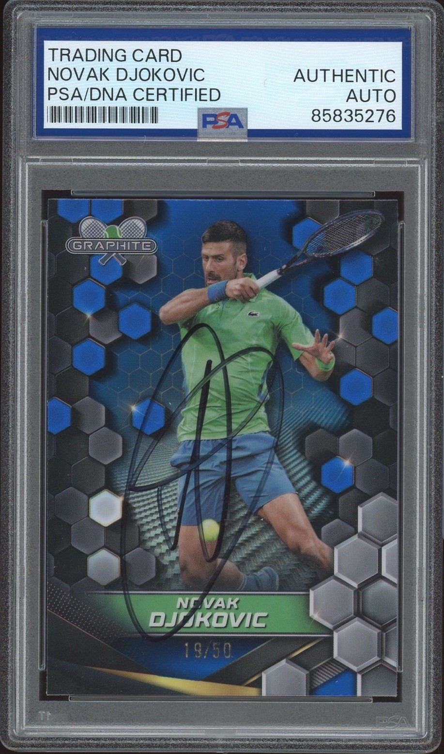 2024 Topps Graphite Tennis #200 Novak Djokovic Signed Blue Card /50 PSA/DNA AUTO