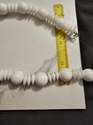 19"  Vintage Necklace White Round Ball and Disk Beaded Used Retro Costume  — photo 8