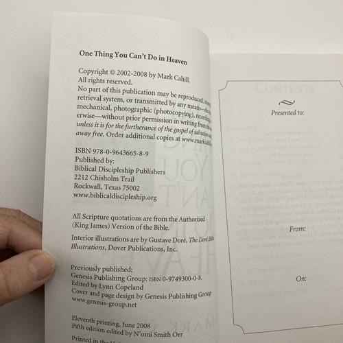 One Thing You Can't Do in Heaven by Mark Cahill (2002, Trade Paperback) - Picture 8 of 9