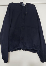 Bulwark Hoodie Mens Large Blue FR Fire Resistant Outdoor Fleece Full Zip