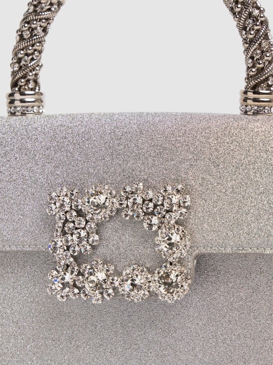 Roger Vivier - Mini flower jewel envelope bag - Silver | eBay