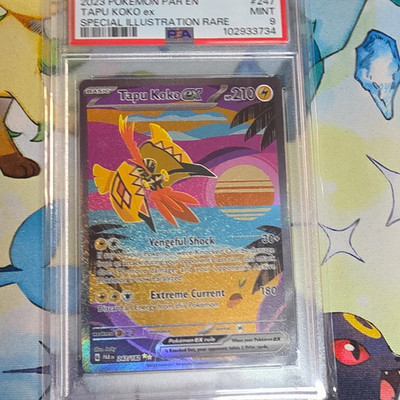 PSA 9 Pokemon TCG Tapu Koko ex Paradox Rift 247/182 SIR Holo Eng 2023