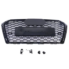 Honeycomb Mesh Hex Grille Black For 2017-18 Audi A4/S4 B9 RS4 Style New