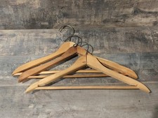 Vintage Wood Hangers Clean No Advertising Made In USA   Lot of 3
