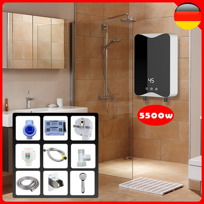 5500W Mini Warmwasserbereiter mit Durchlauferhitzer Dusche Badezimmer Küche 220V