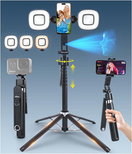 71'' Auto Face Tracking Tripod 360  Rotation with Stand  Selfie Stick W/Fill Li