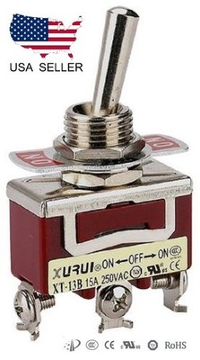 HEAVY DUTY SPDT ON-OFF-ON TOGGLE SWITCH 20A 125V, 15A 250V SCREW TERMINALS (13B)