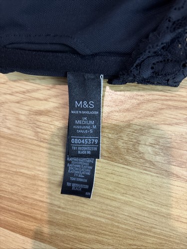 Damen M&S Marks&Spencer Medium schwarz Blumen Spitze gepolstert Bandeau Bralette BH - Bild 6 von 8