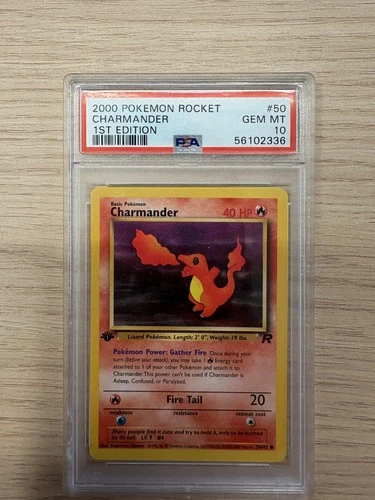Pokémon Charmander Team Rocket 1st Edition 50/82 PSA 10 Regular 2000 English