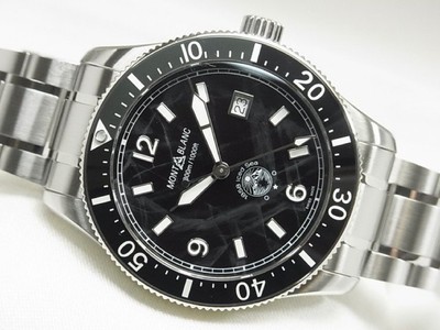 MONTBLANC 1858 Iced Sea Automatic date Ref.MB129371 rubber belt  Genuine goods M
