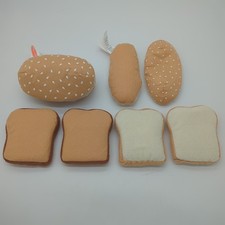Melissa  Doug Play Food Toast And Buns Bread Lot 8 Pieces Soft Plush