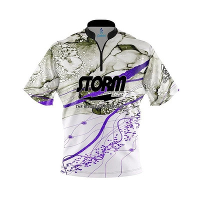 Custom Name - Storm Purple Granite Bowling Jersey - All Size S-5XL