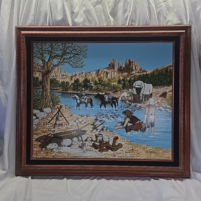 H Hargrove Painting Panning For Gold Framed 24'' X 20'' Sedona Serigraph 