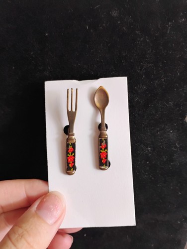 Vintage silverware brooches