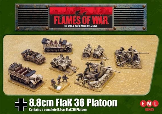 8.8cm Flak 36 Platoon 4 gun box 15mm WWII German GBX05 88mm sdkfz7 kfz15