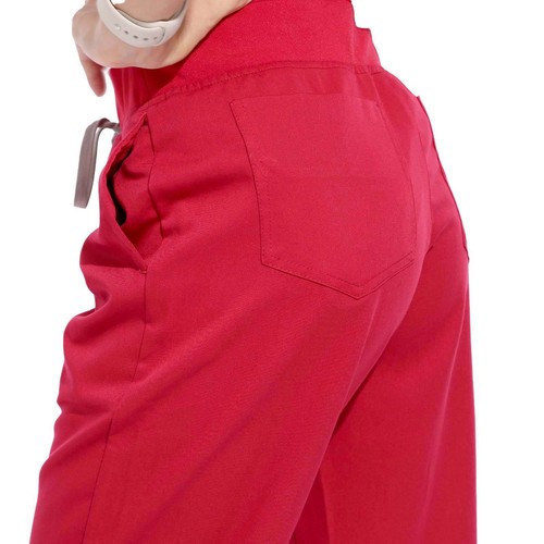 Stand Collar Scrubs for Women Set Nurse Uniform Top & Jogger Pant Red - Picture 9 of 14