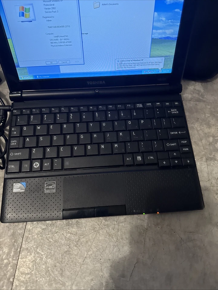 Toshiba Satellite NB-505/500BL 10.1 Laptop Windows XP 250GB HDD 1GB Ram Netbook - Image 3 of 4