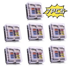 7X12V Blade Fuse Box Block Holder 6 Way Car Boat Power Distribution Panel Board