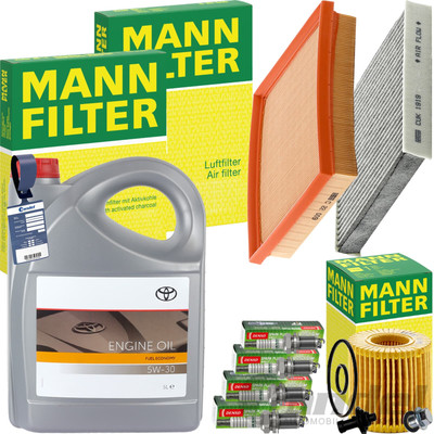 MANN INSPEKTIONSPAKET passend für TOYOTA PRIUS W3 1.8 HYBRID+ORIGINAL 5W-30 ÖL
