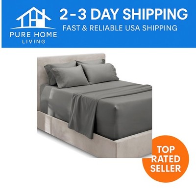 Breathable 6-Piece King Size Extra Deep Pocket Sheets - Fits 24-Inch Mattresses