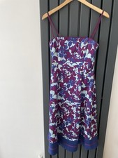 Coast Size 8 Blue & Purple Cotton Spaghetti Strap Or Strapless Dress Worn Once
