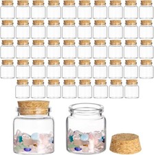 48 Pcs Mini Glass Bottles with Cork, 50ml Mini Candy Vials, Decorative