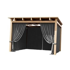 4-Panel Gazebo Curtain, 10×10ft Waterproof 120"W x 120"L (Pack of 4) Gray