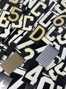 Vintage Lot of 120+  2.5" & 3.25" Metal Numbers Letters Symbols - Unitype Church