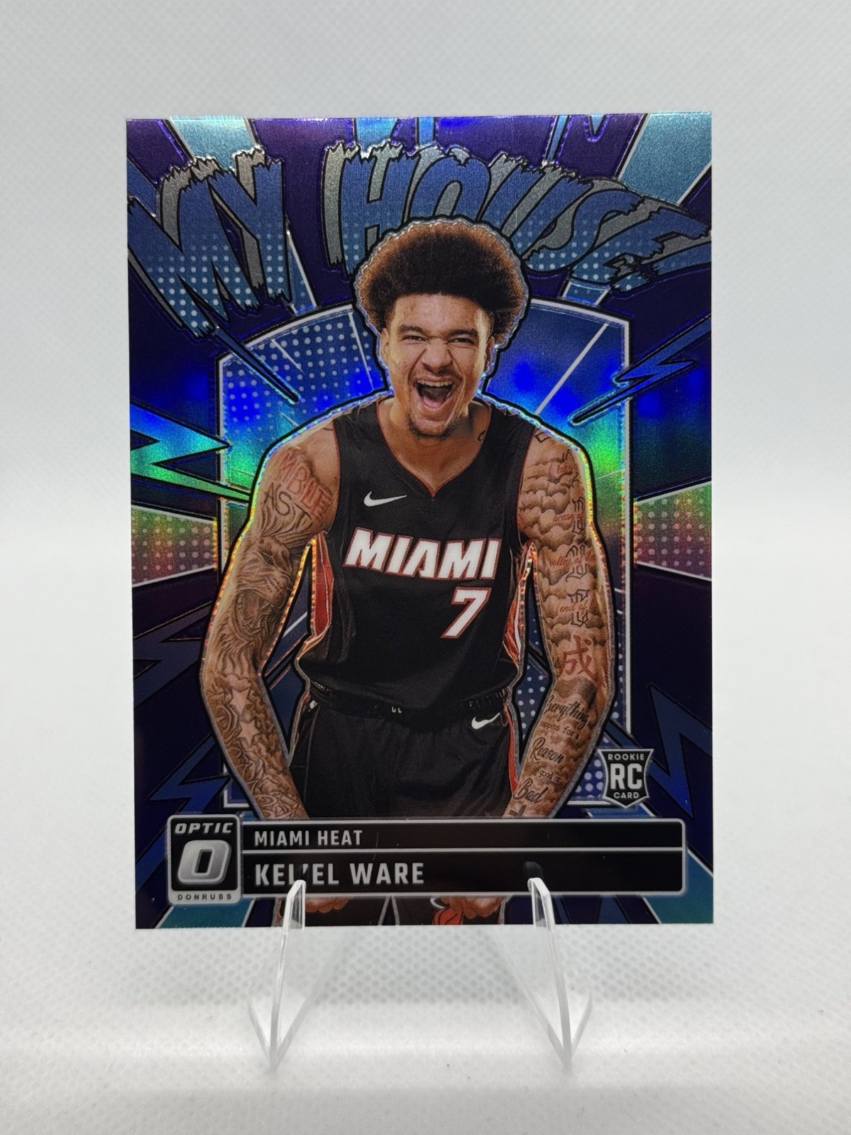 Kel'el Ware 2024-25 Donruss Optic My House #11 Purple Prizm Miami Heat Rookie RC