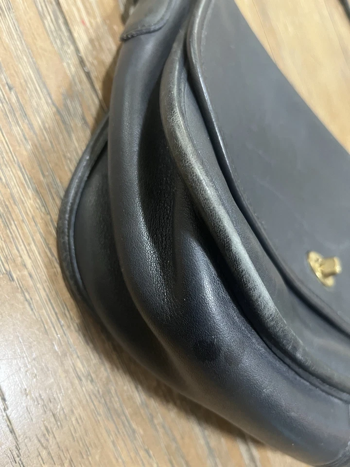 Coach Vintage Leather Penny Pocket Purse Crossbody Shoulder Bag black USA - Image 3 of 4