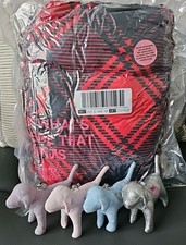 Victoria's Secret PINK Mini Dog Keychain/Bag Charm, 4 Included  VS Throw, E/C